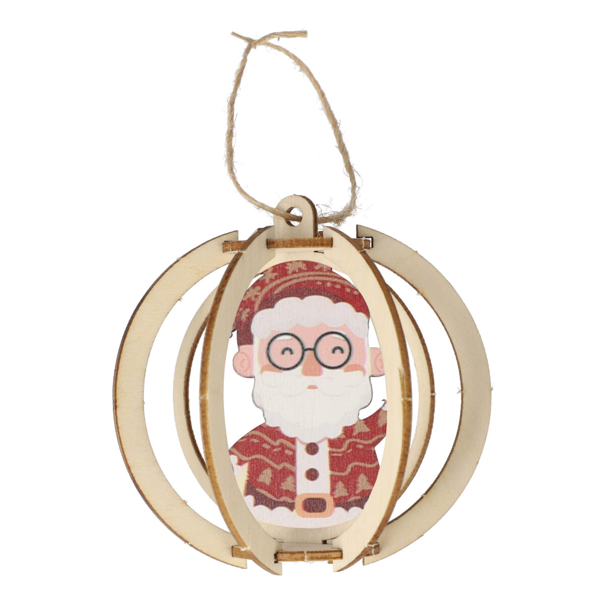 Houten Kerstornament set van 3 - Afbeelding 3