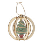Houten Kerstornament set van 3
