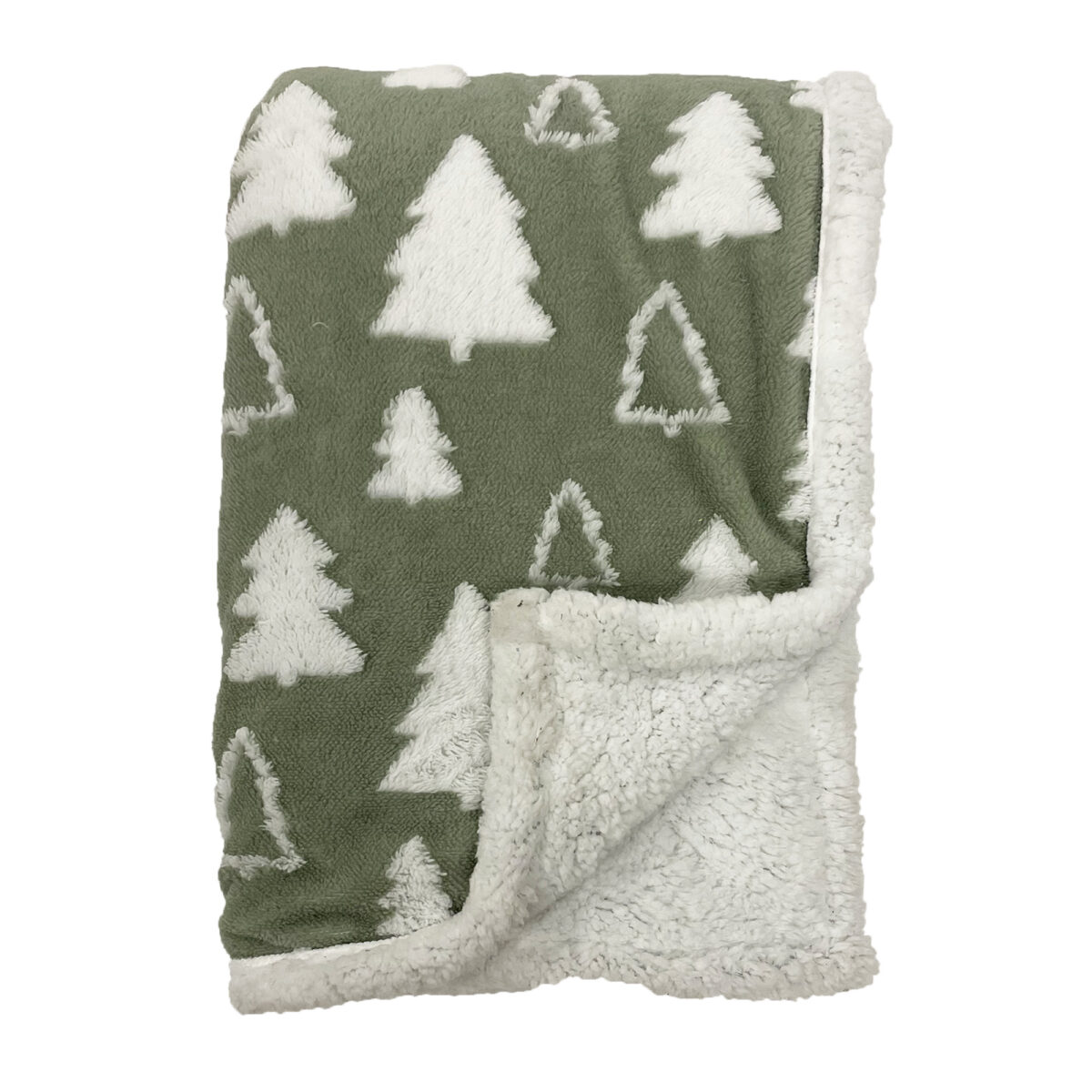Kerst plaid Kerstboom teddy gevoerd - Afbeelding 1