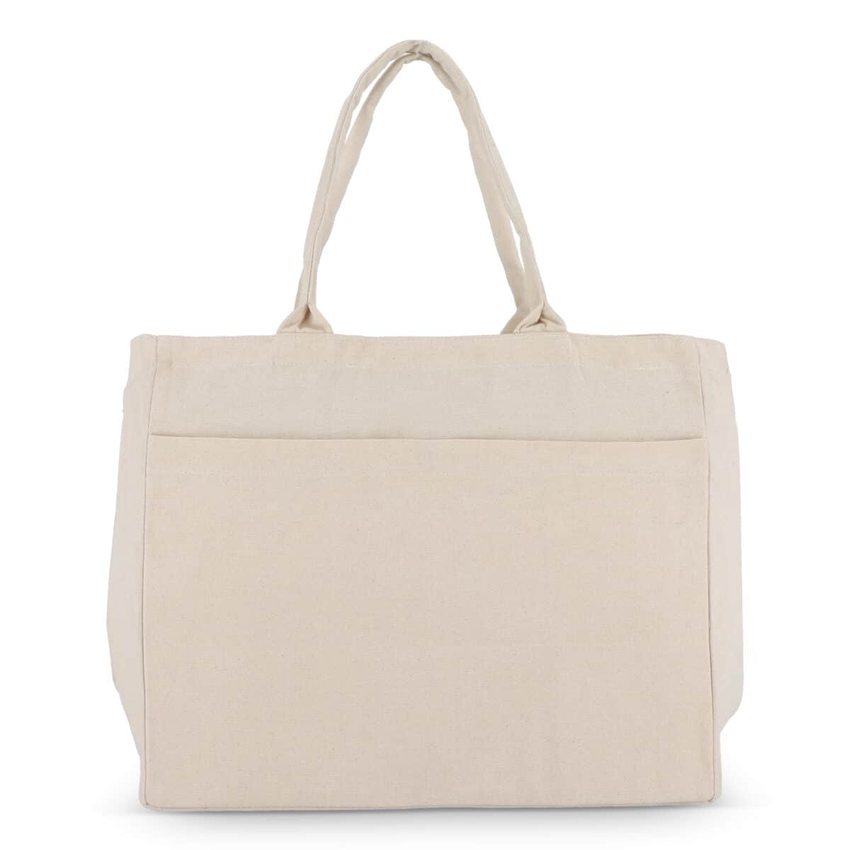 Trendy Tote Bag katoen met rits - Afbeelding 1