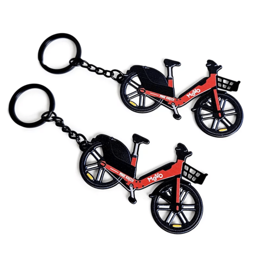 3D geprinte sleutelhanger in fiets design - Yipp & Co 3D geprinte sleutelhangers in eigen design - Afbeelding 1