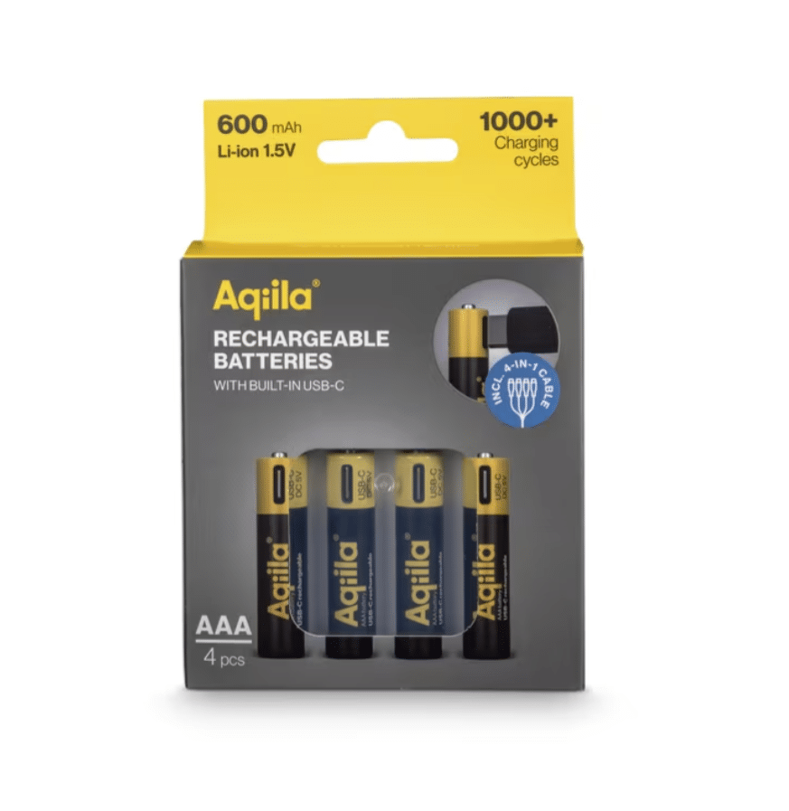 Oplaadbare USB-C batterijen AAA 4-pack - Yipp & Co Oplaadbare USB-C batterijen AAA - Afbeelding 1
