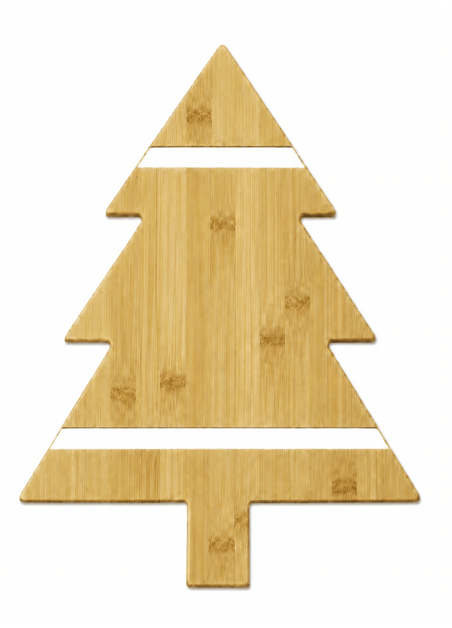 Borrelplank kerstboom - origineel kerstgeschenk - YIPP&CO Kerst borrelplank bamboe - Afbeelding 1