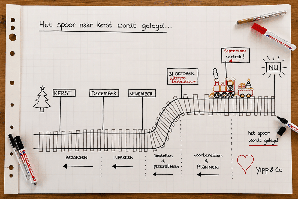 Tijdlijn voor het plannen van kerstgeschenken voor medewerkers van september tot kerst