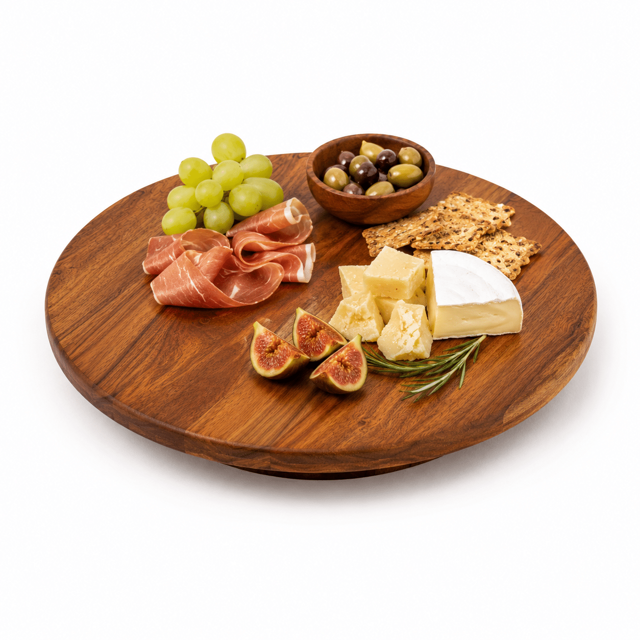 Lazy Susan serveerplank van acaciahout – 360° draaibaar - origineel kerstgeschenk 2026 - Yipp & Co Lazy Susan serveerplank 360° draaibaar - Afbeelding 1
