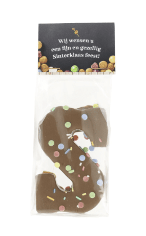 Marshmallow chocoladeletter - YIPP&CO Marshmallow in Chocolade letter S in Gepersonaliseerd Kopkaartzakje - Afbeelding 1