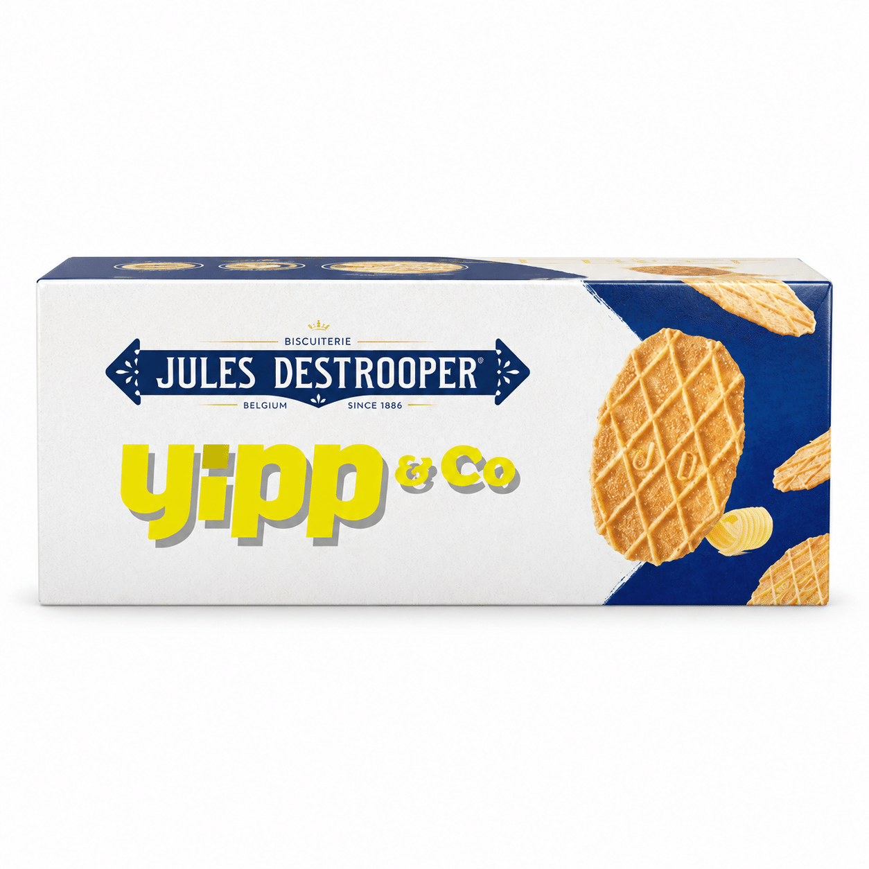 Jules Destrooper koekjesdoos - YIPP&CO Jules Destrooper Natuurboterwafels met Eigen Sleeve - Afbeelding 1