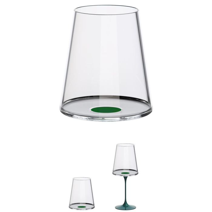 Splitglass rode wijn - Yipp&Co Kristallen glazen met aluminium steel - Afbeelding 1